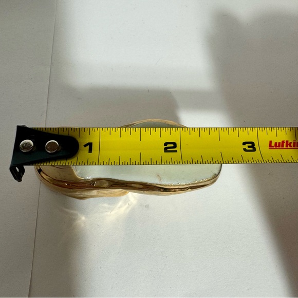 Miniature shoe 2 1/4 " Gold Painted Porcelain Small shoe or Boot. Made in Japan - Picture 10 of 11